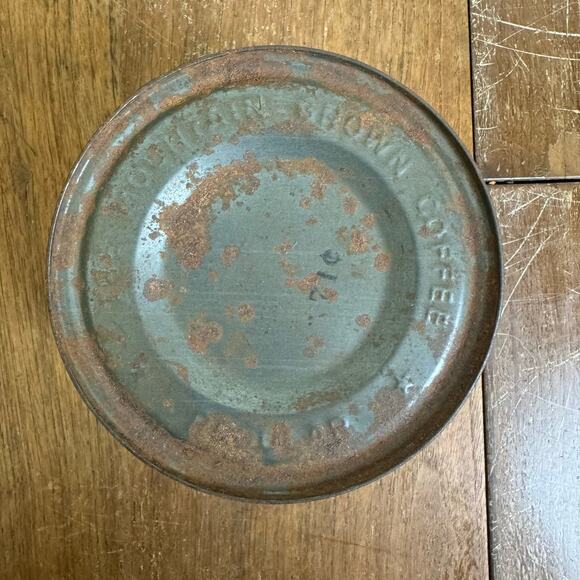 Vintage 1959 Folger's 4 Cents off Coffee Can Tin Metal Short Advertising Decor - Picture 10 of 10